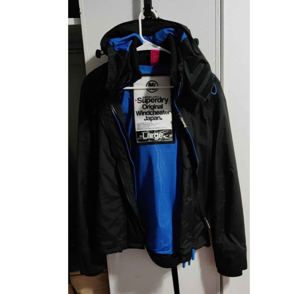 Superdry Windcheater Women's Large Black Water Rep